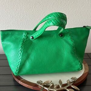 Bottega Veneta Green Leather Bag